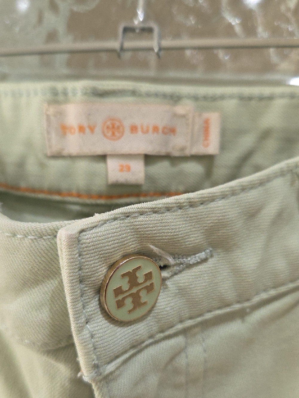 Tory Burch Pastel Mint Cropped Skinny Jeans 29 - Picture 3 of 9